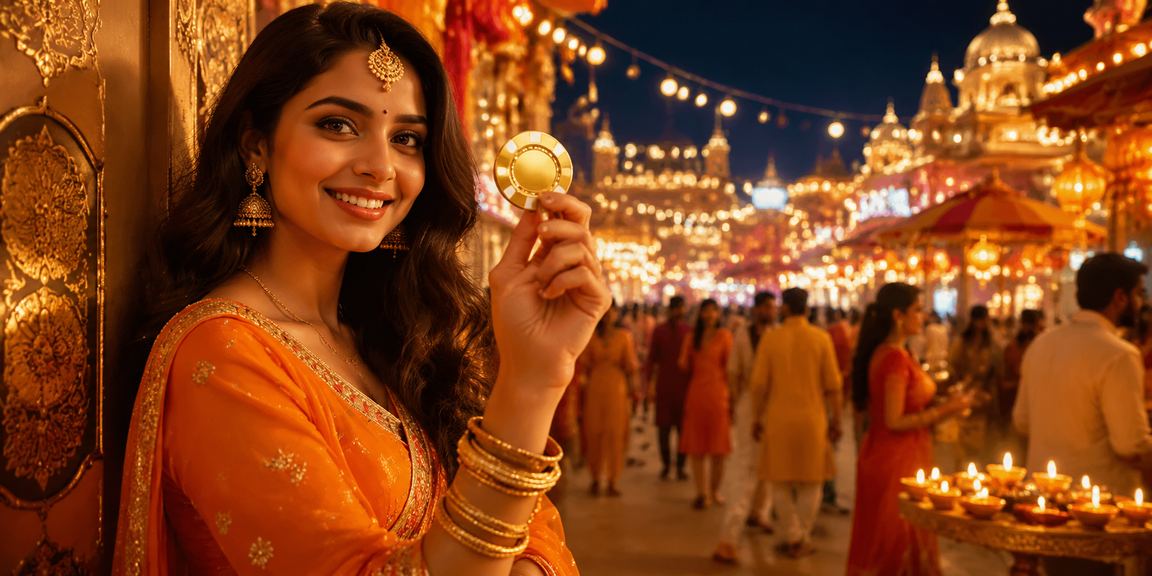 Indian night market showcasing online gaming and payment options